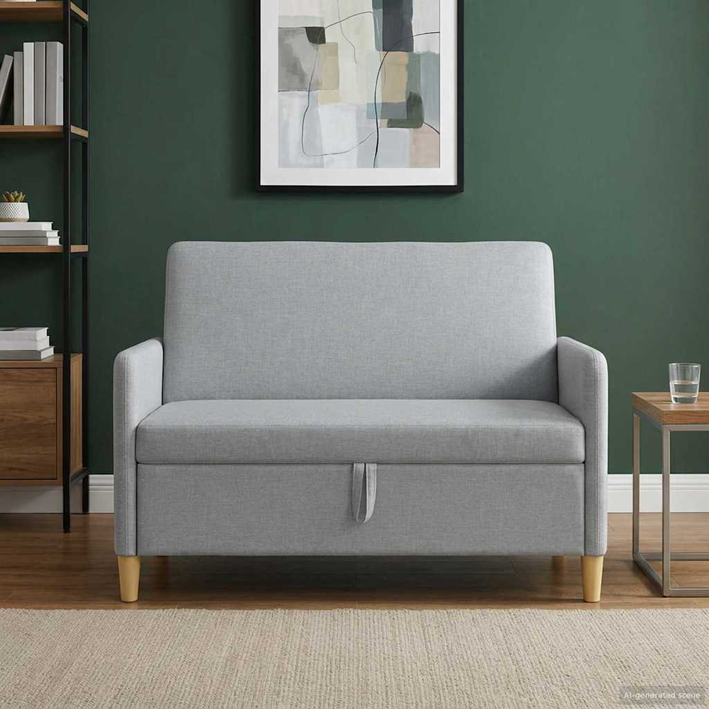 Storage Sofa in Light Grey 122 x 78 x 87 cm Polyester