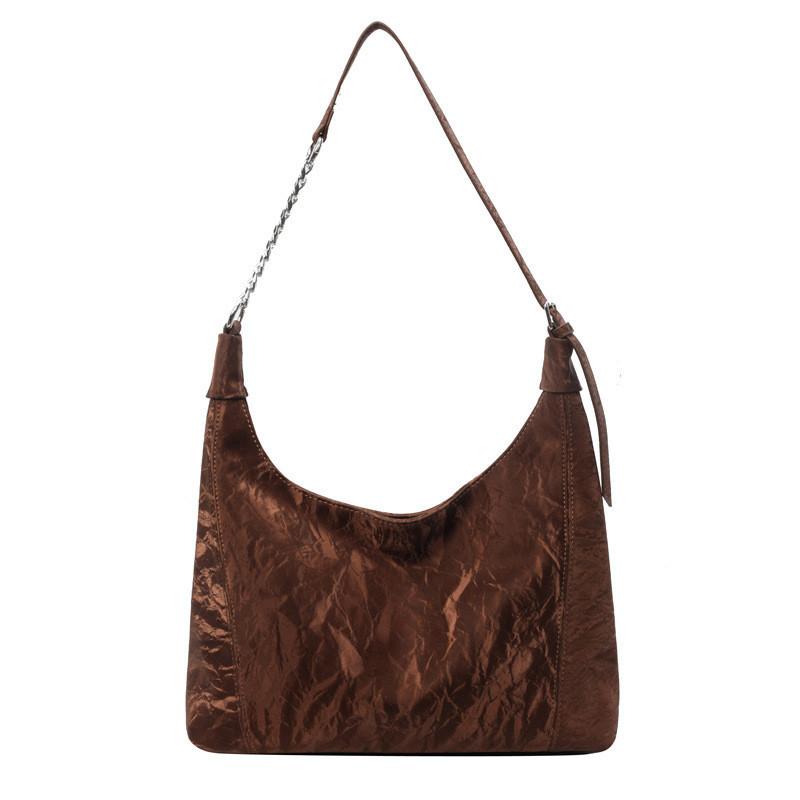 Minimalist City Pu Shoulder Bag With Chic Water Dumpling Shape кофейный