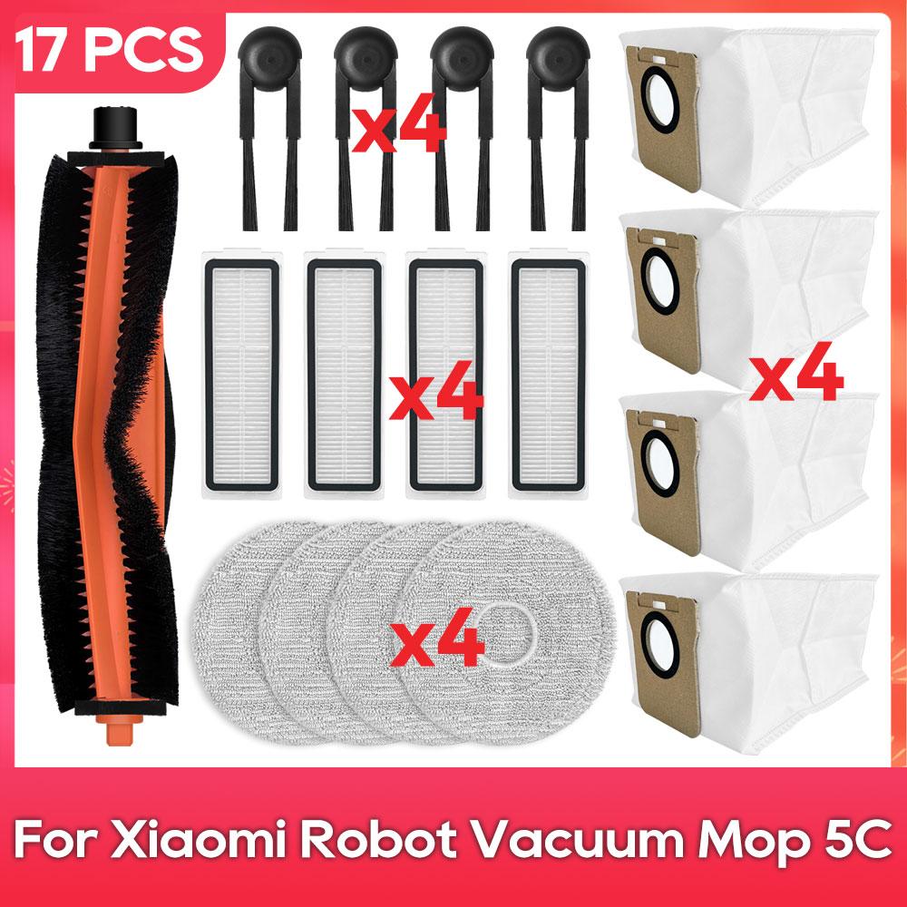 Fit For ( Xiaomi Robot Vacuum Mop 5C / OV42CN ) Main Side Brush Filter Mop Dust Bag Robot Vacuum Cleaner Part Accessories