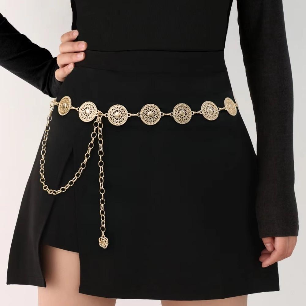 Metal Sheet Chain Waist Chain Adjustable Length Bohemian Belt New Chain Belt  Women