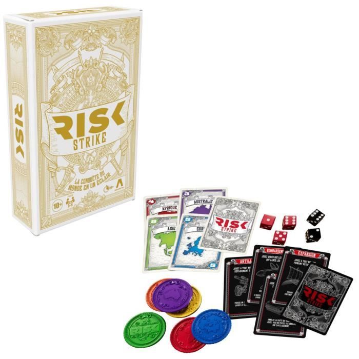 Risk Strike, jeu de cartes et de dés, jeu de cartes de stratégie rapide, à partir de 10 ans, jeu familial
