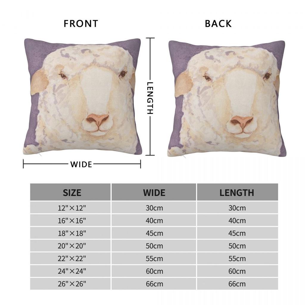 Rambouillet Sheep Pillowcase Polyester Linen Velvet Creative Zip Decor Bed Cushion Case 18