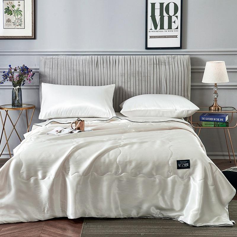 Ice Silk Cooling Summer Quilt: Solid Color, Waterproof, Air Conditioning Blanket