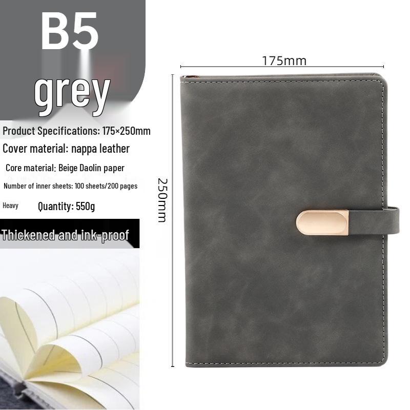 Business Notebook with Metal Buckle - Customizable Logo, Premium Conference Notepad Set