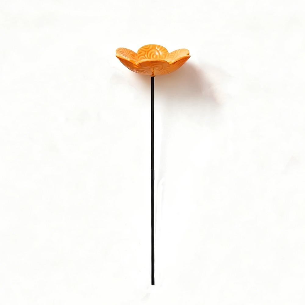 UV Resistant Metal Stake Bee Watering Station Garden Stake Bird Bath Backyard оранжевый