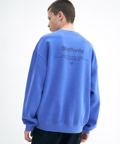 Свитшот с пигментной надписью Step Only (Мытый синий) Blue/0(Small)