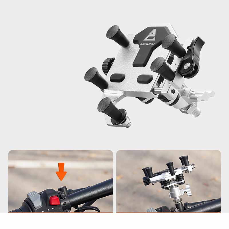 

Bike Phone Holder Aluminum Alloy, Takeout -Absorbing Mount, Quick-Release Fixed Navigation Bracket for Electric Bicycles and Motorcycles One Size