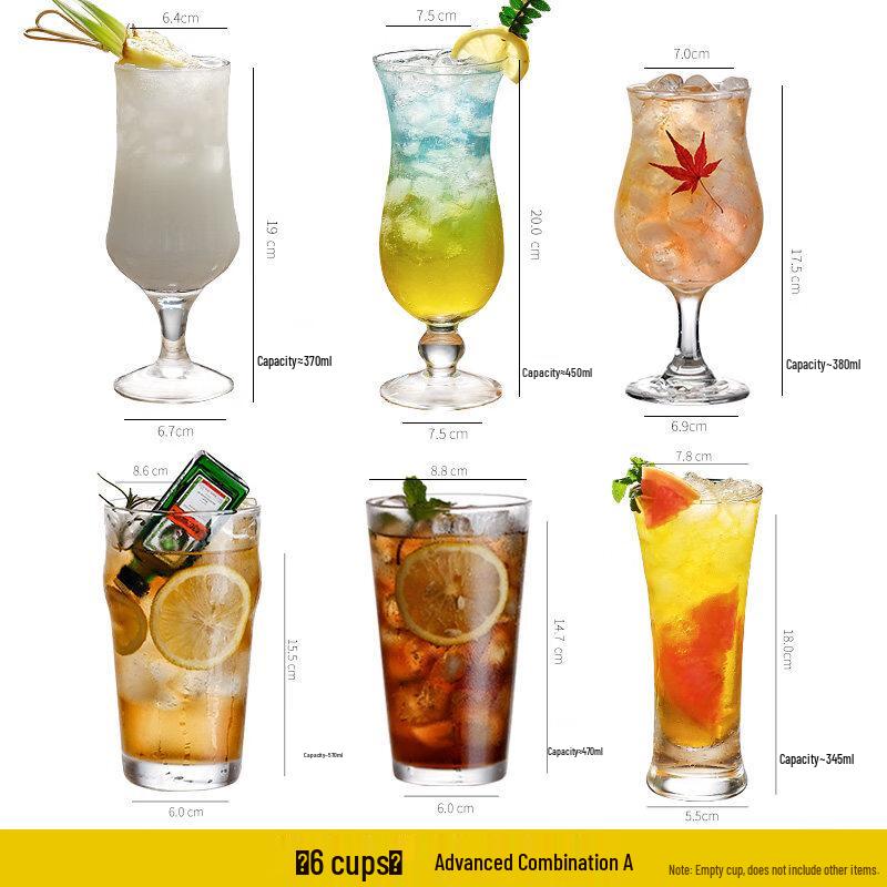 Boyiduo Glass Cocktail & Collins Tumbler Set