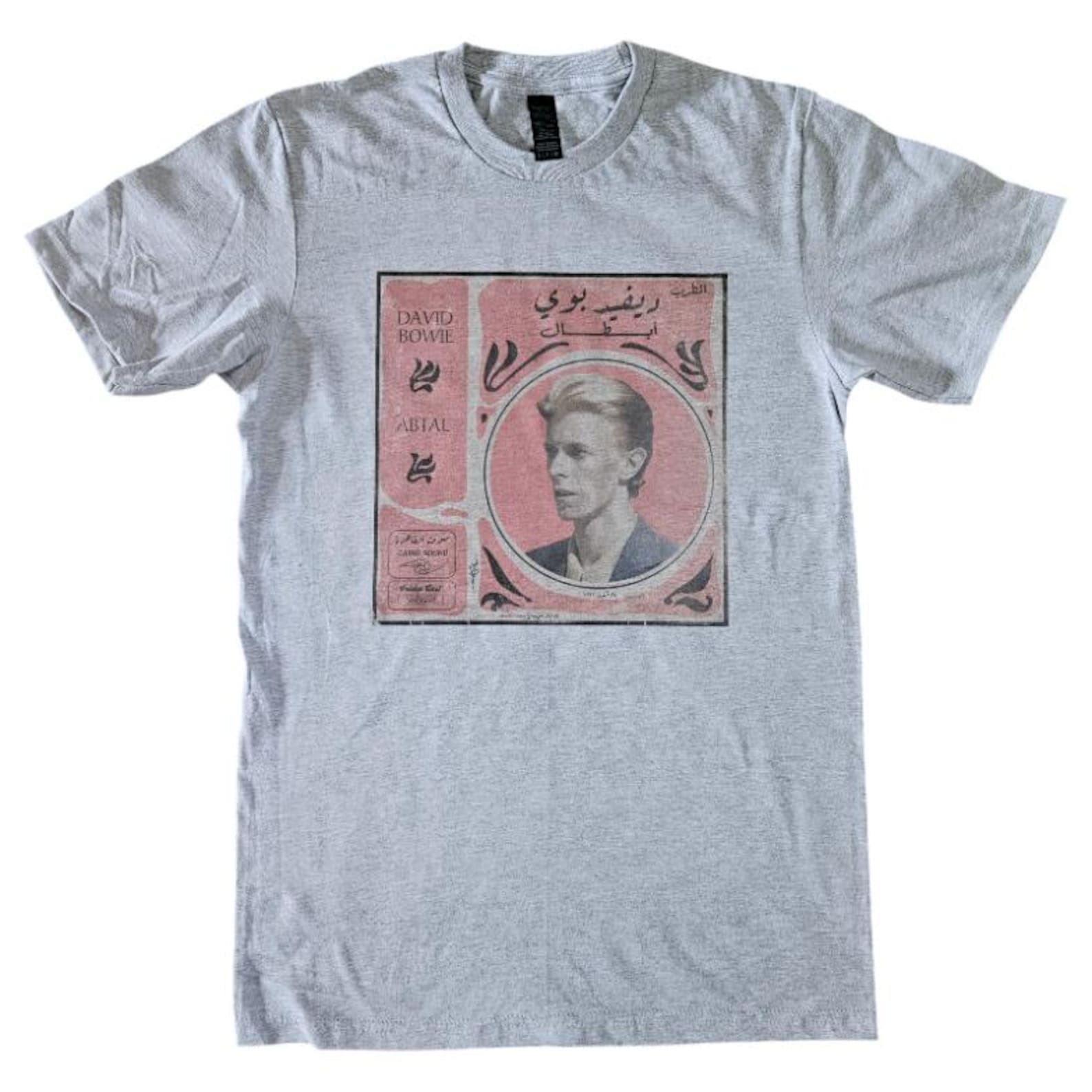 David Bowie Heroes Arabic Album Cover Heroes Grey T-Shirt 2XL