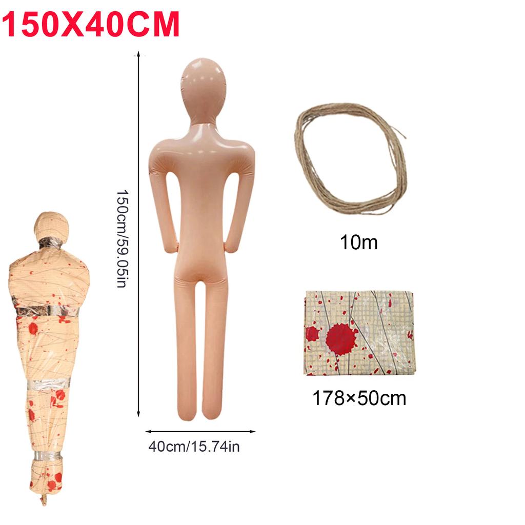 DIY Halloween Inflatable Body Mannequin 150/156cm Scary Decorations Creepy Photo Props For Haunted House Indoor Festival Cosplay