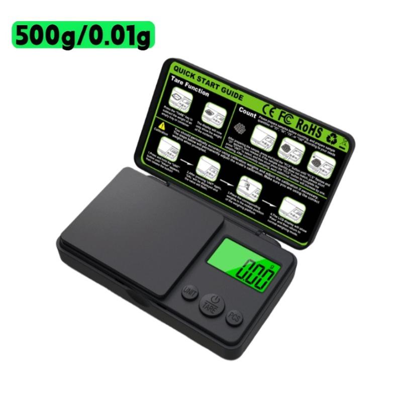 

500г/0,01г Високоточна Міні Цифрова Шкала Електронні Ювелірні Ваги з Синім Підсвічуванням для Зважування Золота Срібла Їжі Портативні Кишенькові Ваги
