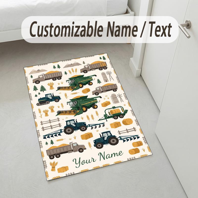 Celebration Party Theme Crystal Velvet Rug Personalized Custom Name Text Soft Floor Mat Home Decor