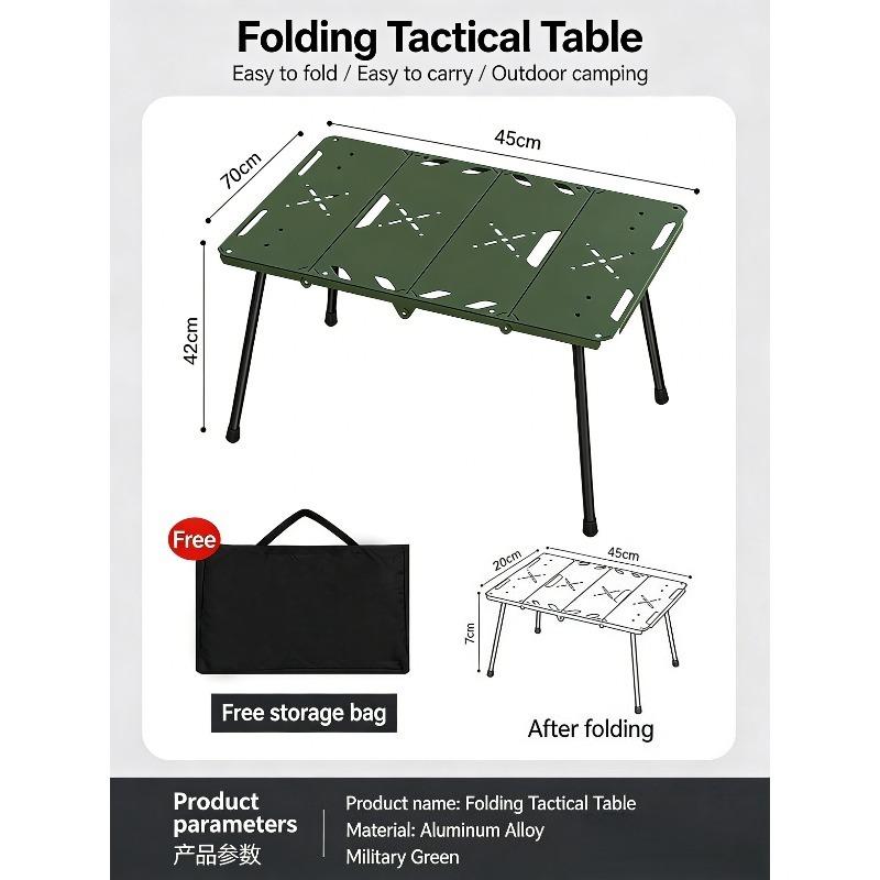 

Outdoor Four Fold Table Portable Aluminum Alloy Camping Table Ultra Light Outdoor Table, Compact and Multifunctional with Handle
