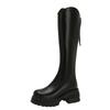 Skinny boots women's 2025 autumn and summer outer wear velvet slim thick heel thick sole but knee simple design trendy knight boots