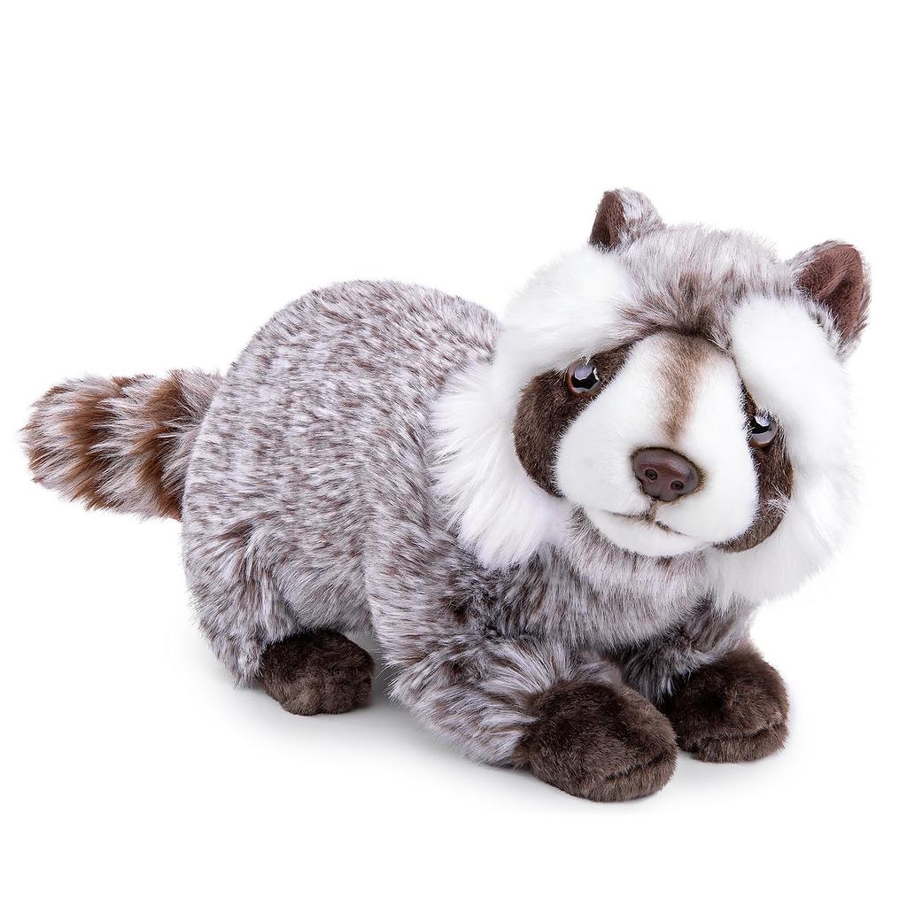 lilizzhoumax raccoon plush toy, realistic cute animal pillow, fluffy, soft, realistic, Christmas birthday gift for boys and girls, garden gift, home