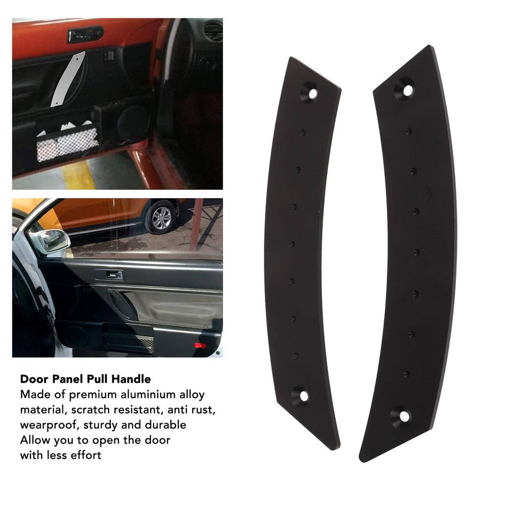 2pcs Door Panel Pull Handle Set Aluminium Alloy Labor Saving High Strength Rust Proof for Cars