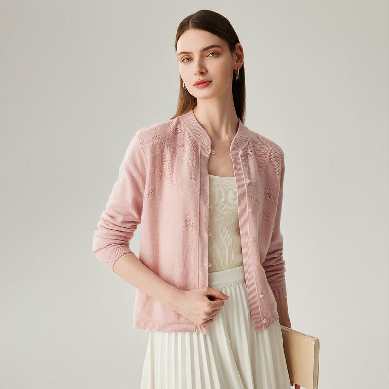 Zhaojun Women's New Chinese Style Stand-Collar Cashmere Cardigan