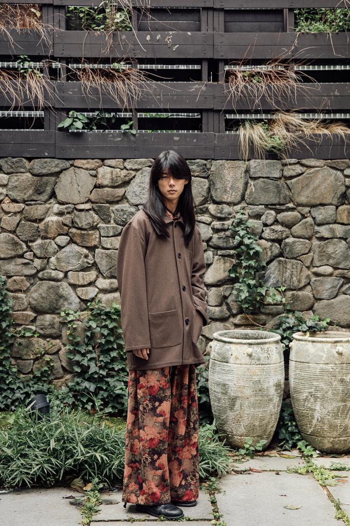 EASE Warp Pants Flower Camel