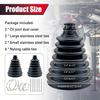 Upgrade 2PCS CV Boot CV Axle Boot Thickened Neoprene Rubber Material With 4 Stainless Steel Clamps & 6 Cable Ties Universal CV Joint Boot Fits Shaft