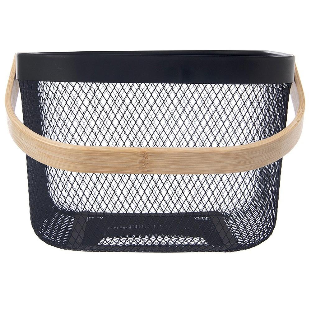 Koszyk na Owoce Warzywa Kosz Metalowy Czarny Kuchenny do Przechowywania