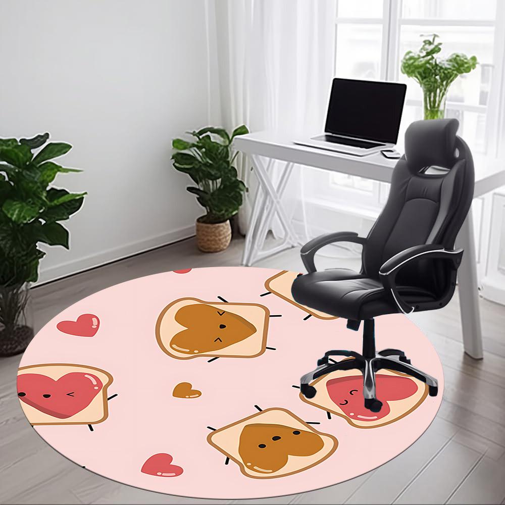 1pc Peanut Butter Sandwiches Chair Carpet for Office Non Slip, Lightweight, Machine Washable Rug for Office Holiday Decor