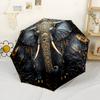 Elegant Yin Yang Elephants Outdoor Automatic Umbrella Sturdy 8 Rib Shaft Lightweight Travel Essential Fashionable Accessory Spiritual Gift