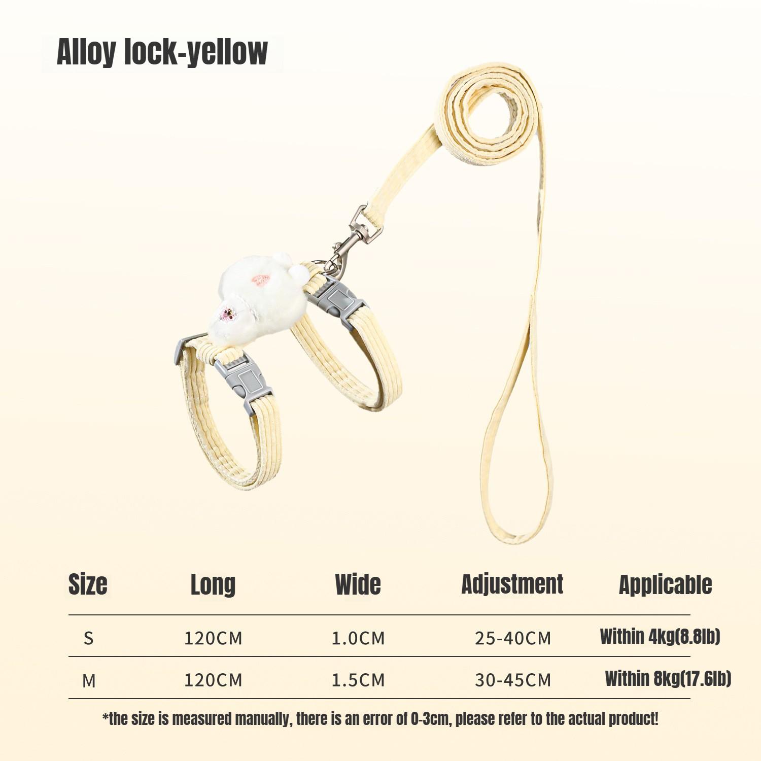 

Набор шлейки, поводка и ошейника для кошки, регулируемая мультяшная пчела, двухслойная шлейка для собаки, для маленьких и средних питомцев, аксессуары для ошейника