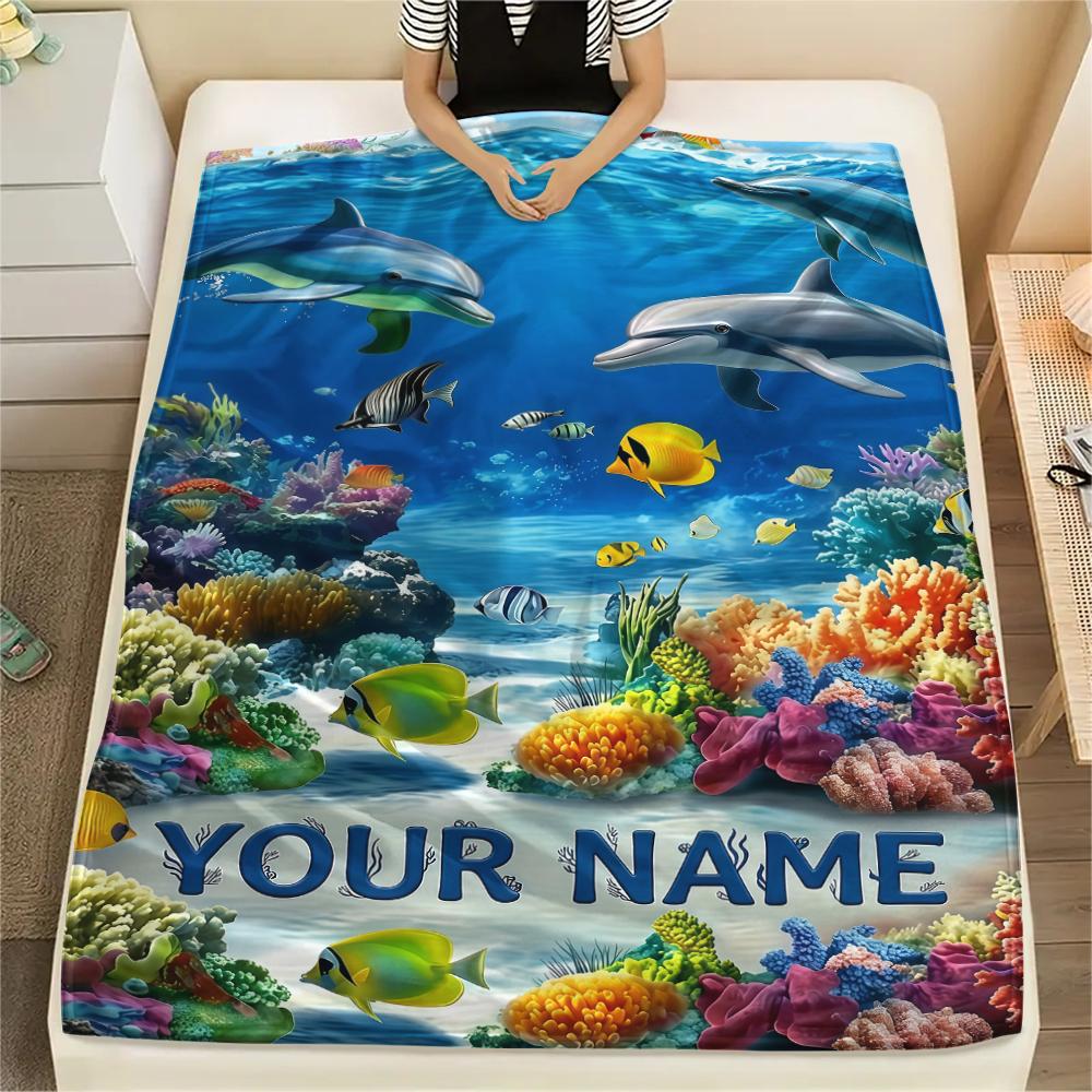 1PC Custom Name Nautical Adventure Map Patterned Flannel Blanket Suitable For All Seasons for Home Decor Warmth and Comfort Gifts Holiday Present_lx