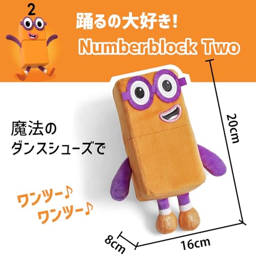 Plyšová hračka postavičky Numberblocks, Najlepší priatelia Jeden a Dva, 94554, Originál