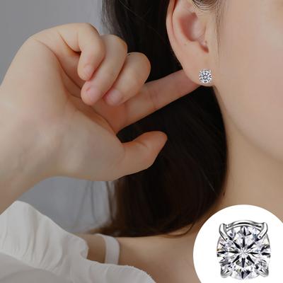 1Pc Ear Clip Non Piercing Painless Magnetic Geometric Bright Luster Women Men Cubic Zirconia