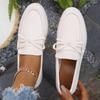 Fashion Solid Color Faux Suede Flat Shoes Women Spring Autumn Plus Size Bowknot Flats Woman Round Toe Non Slip Casual Shoes Female