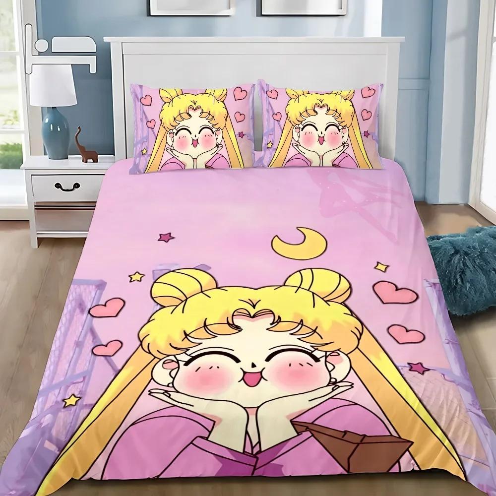 New Japanese Anime Sailor Moon Bedding Set Beautiful Girl Quilt Cover Cute Printing Duvet Home for Teens Best Gifts