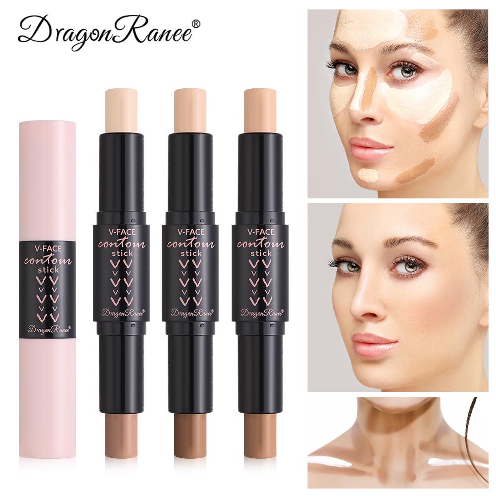 DragonRanee Contour & Highlight Dual Stick: Matte Nose Shadow & Brightening Concealer Natural + Coffee
