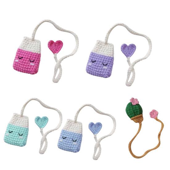 Crochet Cactus Bookmark Hand-crocheted Knitting Bookmark Office Decoration Vibrant Color Party Favors