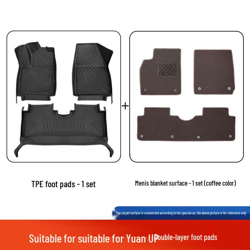 BYD Yuan UP 2025 Custom Double-Layer TPE Full Enclosure Floor Mats, Original Car Color