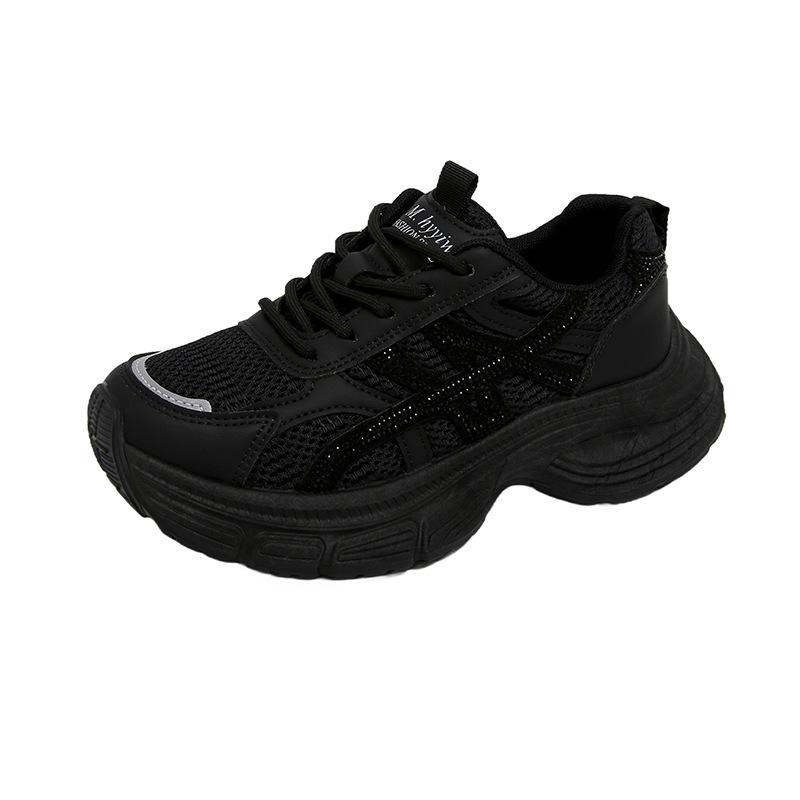 2025 new women's shoes platform heightening dad shoes women's versatile casual sports shoes women's shoes work shoes breathable mesh