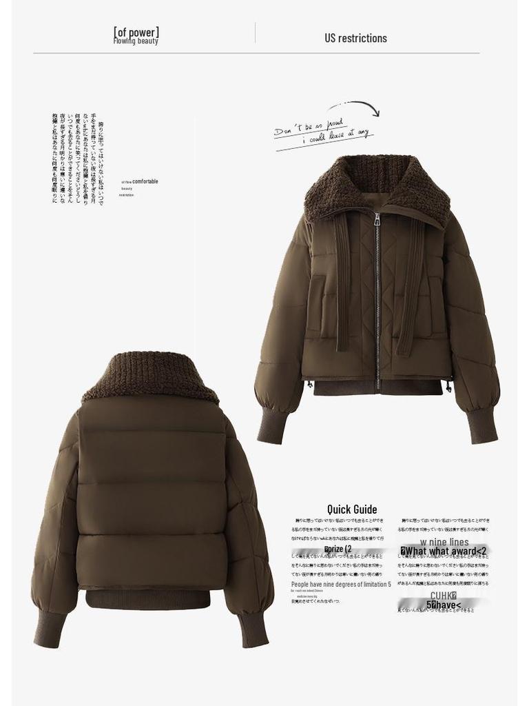 Korean Style Women's Lapel Down Cotton Coat - Winter Thickened Warm Fashion Jacket