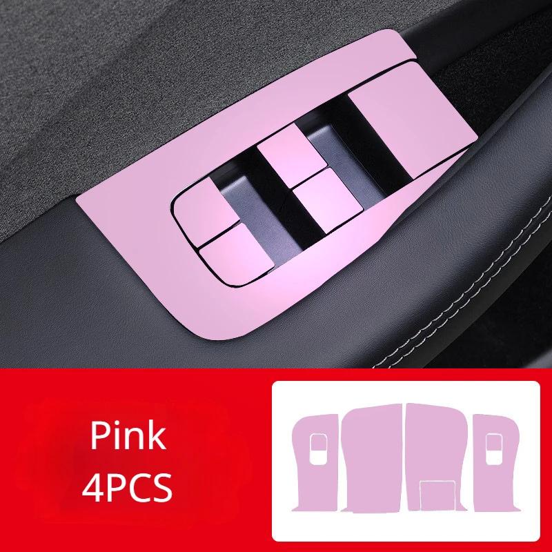 Door Window Button Sticker for Tesla New Model 3 Highland 2024 Lifting Window Opening Panel Carbon Fibre LHD Car Accessories