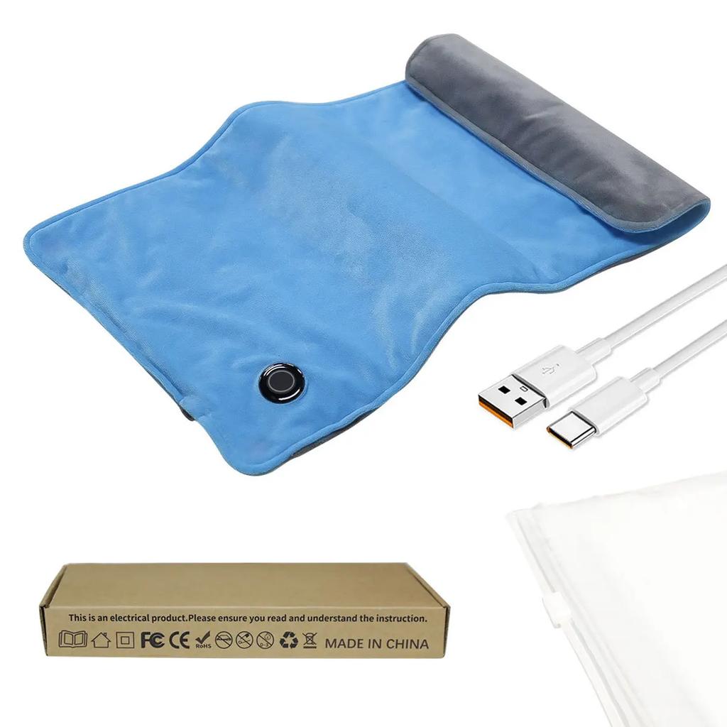USB 5V Electric Heating Pad for Cramps & Back Pain Relief Heat Pad with 59 INCH Cable Mini Heated Blanket,19.6*11.8 INCH