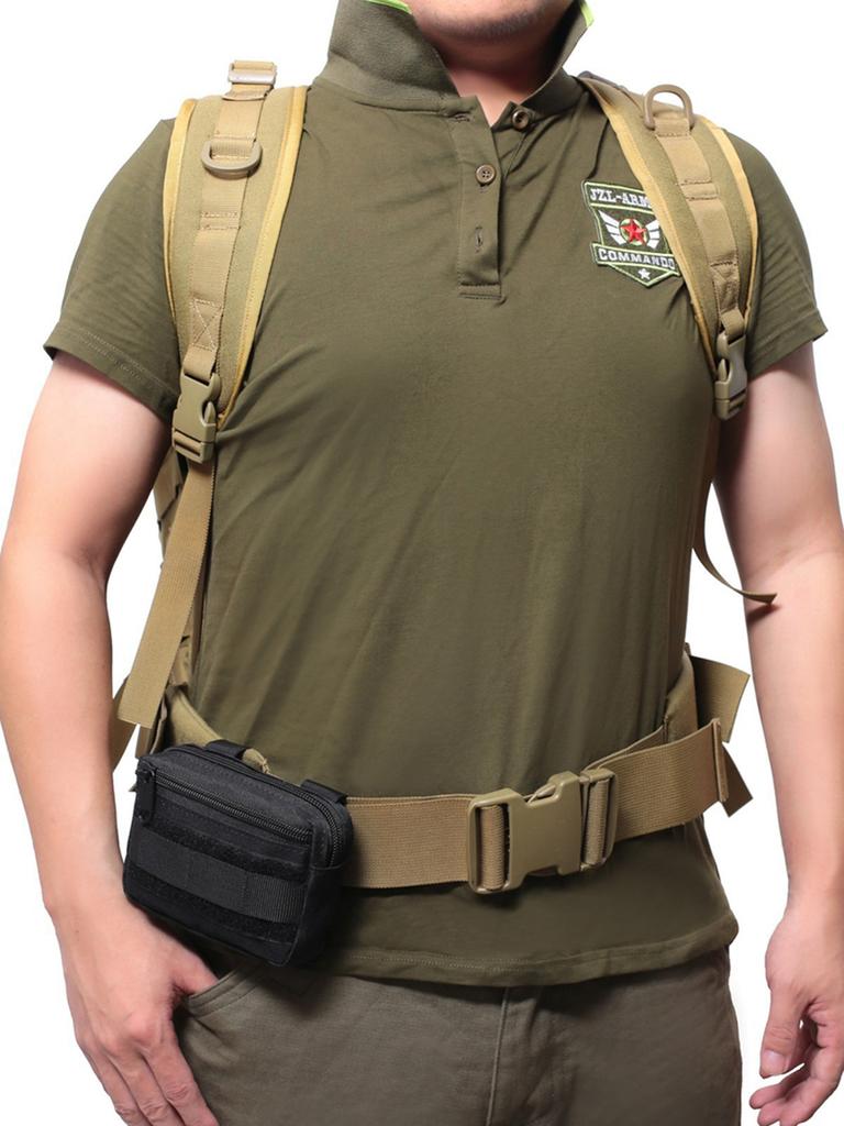 Doppelschichtige EDC-Tasche Herren Taktischer Molle-Hüftgurt Nylon Hüfttasche Bauchtasche Camping Jagdzubehör Utility-Tasche