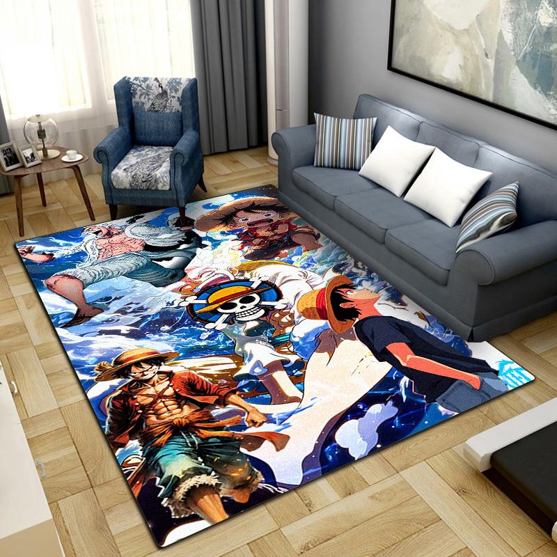 One Piece Anime Puzzle Druck Teppich Wohnzimmer Heim Mode Dekoration Büro Schreibtisch Stuhl Teppich LXR172