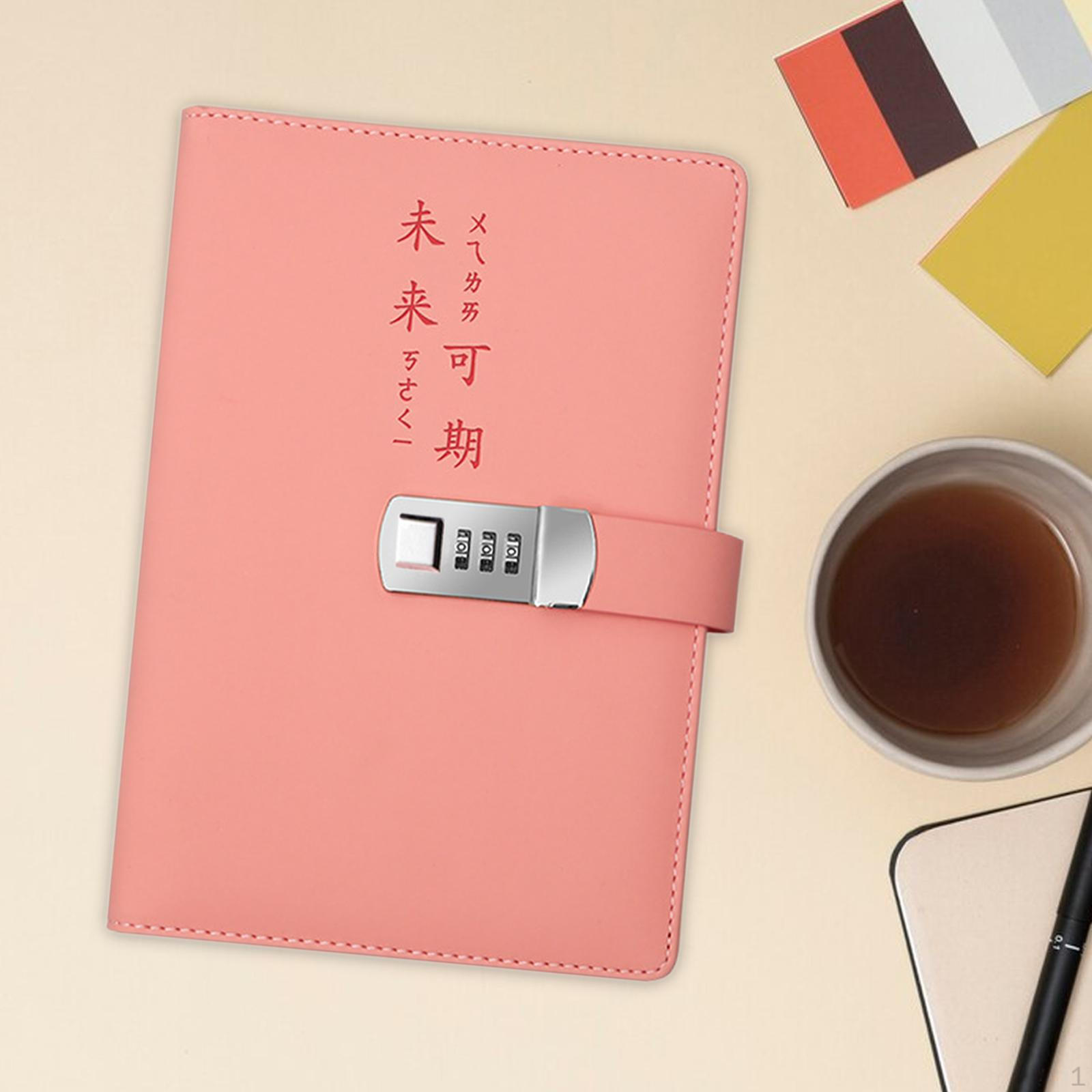 

Confidential Notebook with Security Mechanism, Leather Journal Locked By Code розовый
