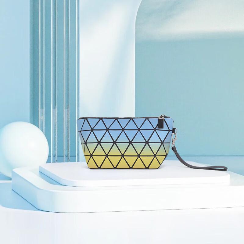 PLOVER Geometric Luminous Rainbow Webbing Rhombic Clutch Bag Mini