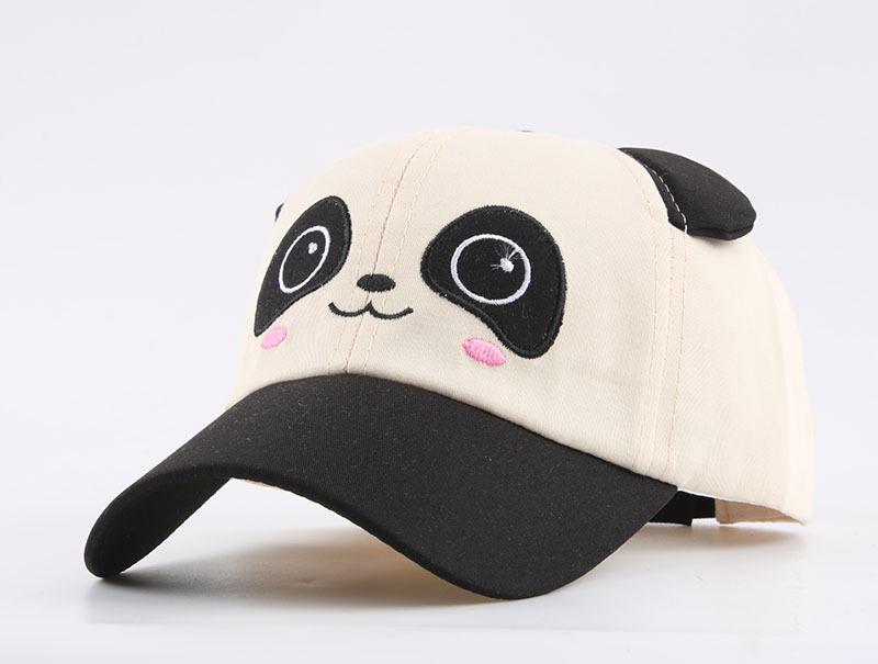 Super Cute Panda Cartoon Kids' Baseball Cap - Spring, Thin Style with Girls' Duckbill Option.