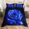 Blue Rose Digital Printed Duvet Set Three-Piece Valentine'S Day Gift Suitable For Bedroom Decoration Bedding