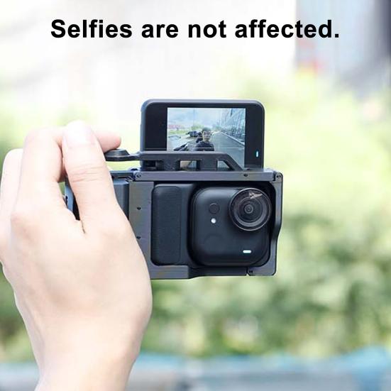 Action Camera Grip Holder for Insta360 Go Ultra Camera Cage Quick Release Mount Holder with Shutter Button Lanyard Action Camera Accessories