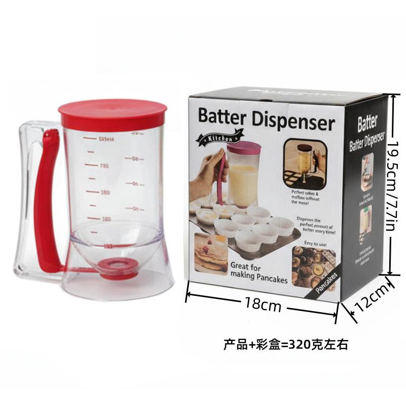 Handheld Batter Dispenser Measuring Cup, Baking Funnel Batter Separator Cup DIY Pancake Muffin Making Tool Multiple Colors