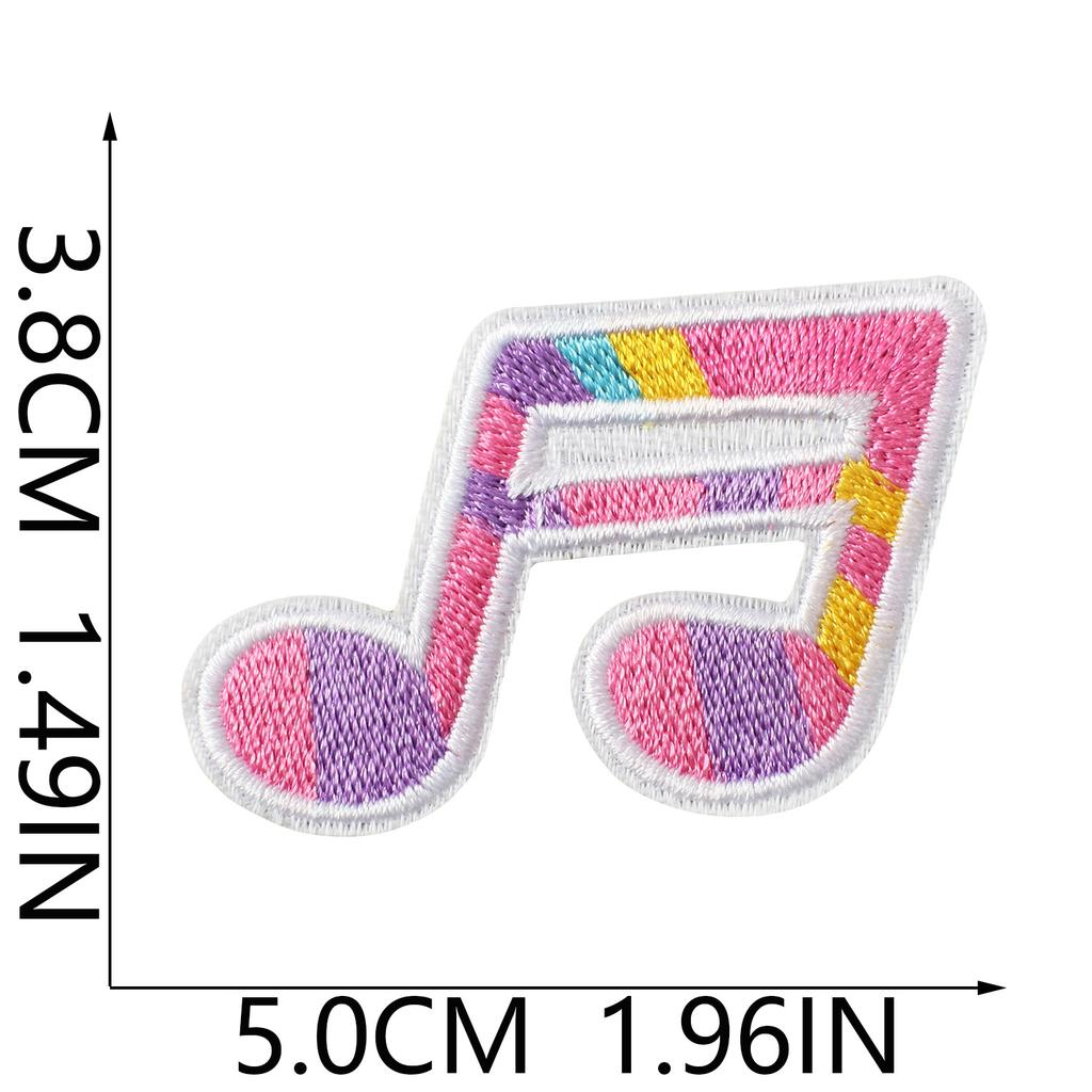 Iron-On Embroidery Patch, Music Note & Earphone Love Cloth Sticker, Decorative Applique For Clothes Schoolbag, Boys Diy Accessories
