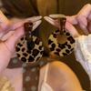 Geometric Leopard Print Round Earrings For Women Trendy Temperament Personalized High-end Retro Fashion Jewelry Gift