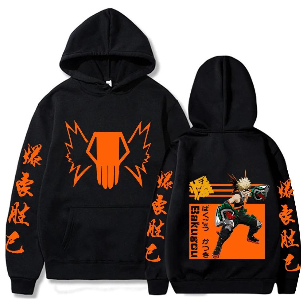 

Japan Anime My Hero Academia Bakugou Katsuki Hoodies Women Autumn Winter Fleece Streetwear S